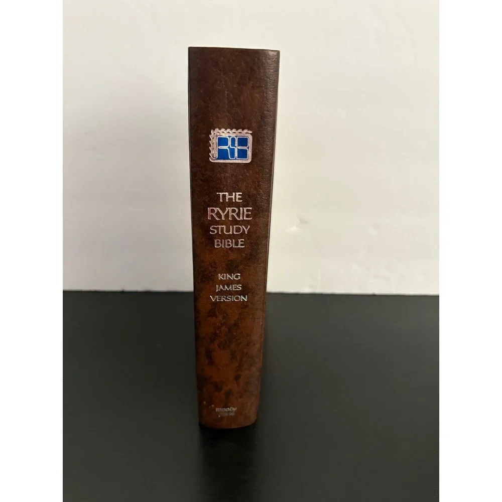 Moody Press Ryrie Study Bible KJV Brown Faux Leather 1978 Edition Hardcover